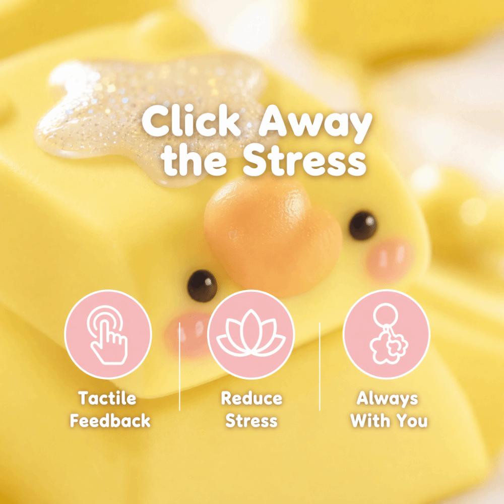 Cheese Stress Relief Clicker Finger Button Fidget Keychain Anti-stress Toy Pendant Bag Charms