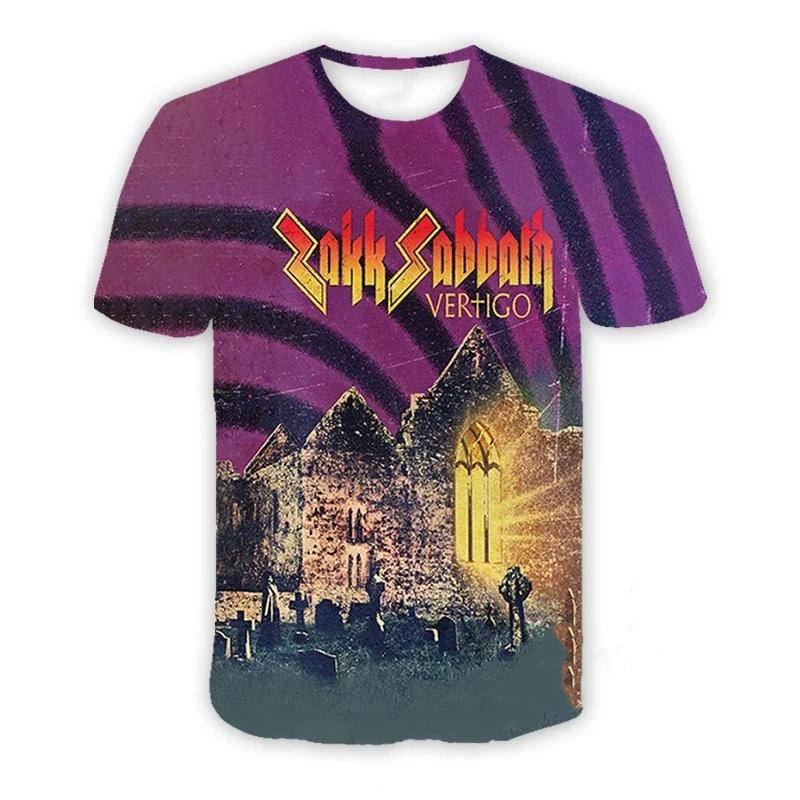 Повседневная футболка с круглым вырезом и коротким рукавом с 3D-принтом BLACK SABBATHE Rock Pattern для мужчин и женщин, летняя футболка в стиле хип-хоп
