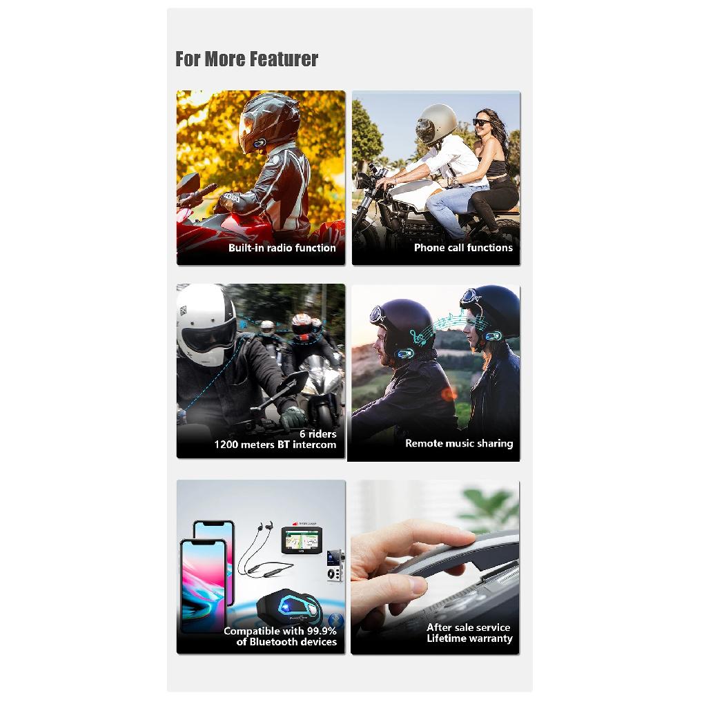 Freedconn T Max Pro Мотоциклетная гарнитура Bluetooth для шлема, 6 водителей, BT 5.0, 1200 м, FM, Мотоциклетный интерком, Коммуникатор, Наушники