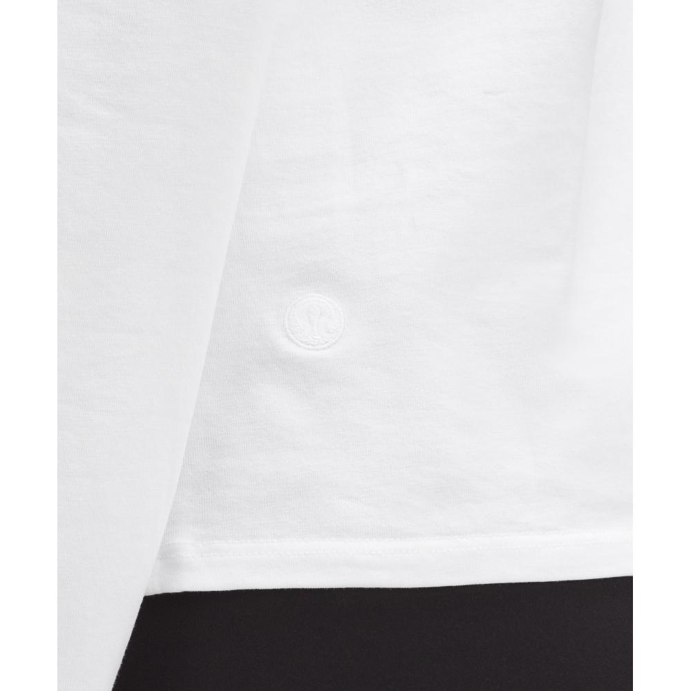 Lululemon Рубашка с круглым вырезом и длинными рукавами из органического хлопка, белая