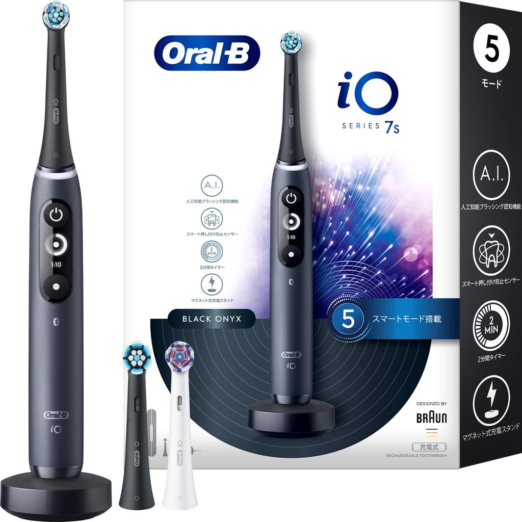 Braun Электрическая зубная щетка Oral B iO7S Case 3 сменные щетки BK Black Onyx (Дорожный набор) iOM7.3V2.2K
