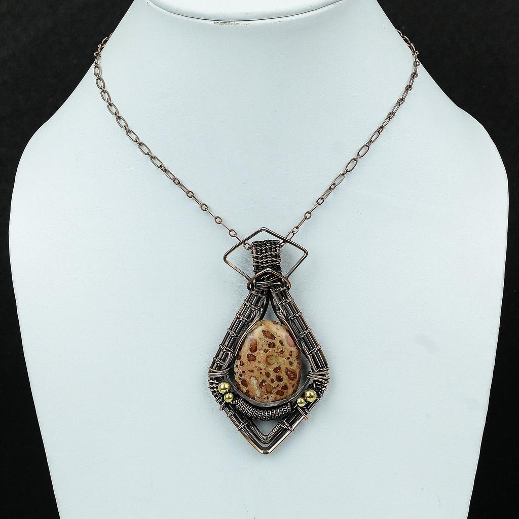 Кулон Астероид Яшма Кулон, обернутый медной проволокой Кулон с драгоценным камнем Украшения ручной работы Кулон, обернутый медной проволокой Для подарка Кулон с камнем рождения