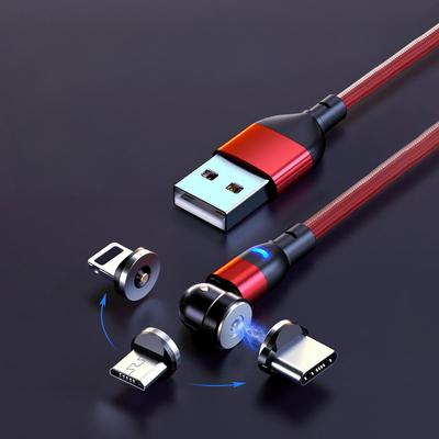 Магнитный кабель для передачи данных 3-в-1, подходящий для Apple Android Type-c, плетеный кабель для передачи данных мобильного телефона мощностью 12 Вт