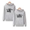 Men's And Women's Long Sleeves Couples Hoodies King and Queen Print Men and Women Lover Hooded Sweatshirts Unisex Casual Tops