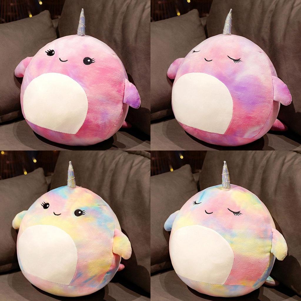Squishmallow Мультяшная Подушка-Кит Плюшевая Игрушка Коллекционная Из Эластичного Кристального Вельвета Фиолетовая/лавандовая Маленький/большой Размер Набивка ПП Хлопком