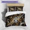 Juventus FC С принтом 3 шт. Комплект постельного белья Мягкий, приятный для кожи, стирающийся Пододеяльник и Наволочки Комплект Для всех сезонов Спальня