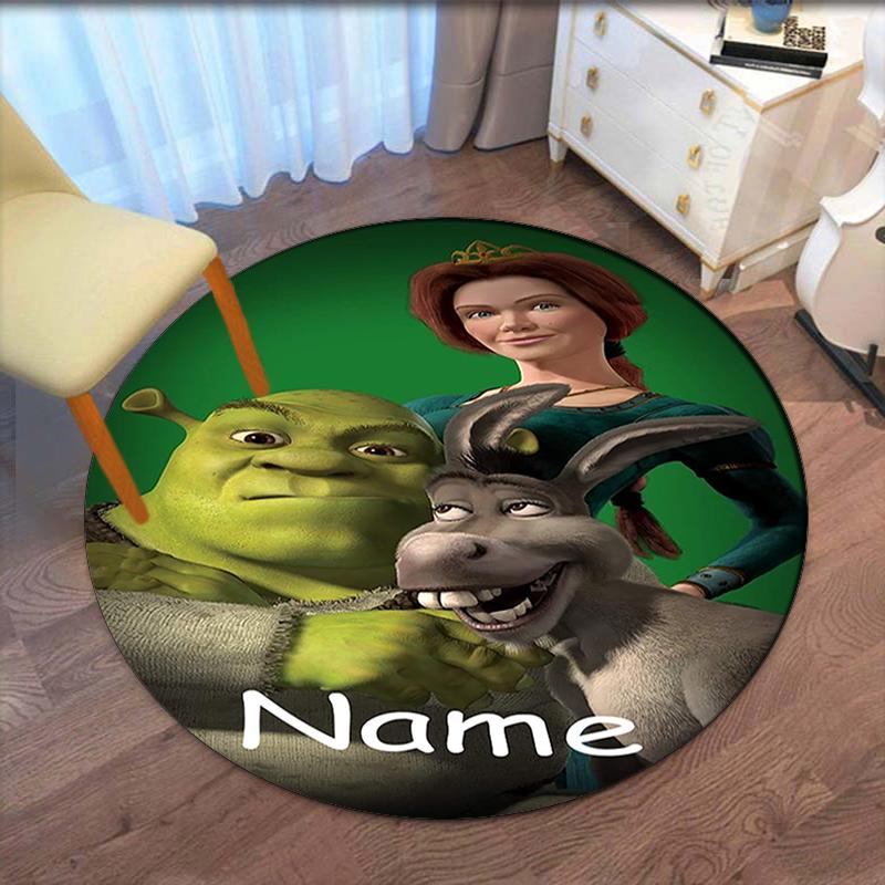Custom Name Shrek Printed Round Rug Carpet Chair Rug Area Rug Entryway Doormats,for Office Chair Living Room Bedroom Kitchen Room.