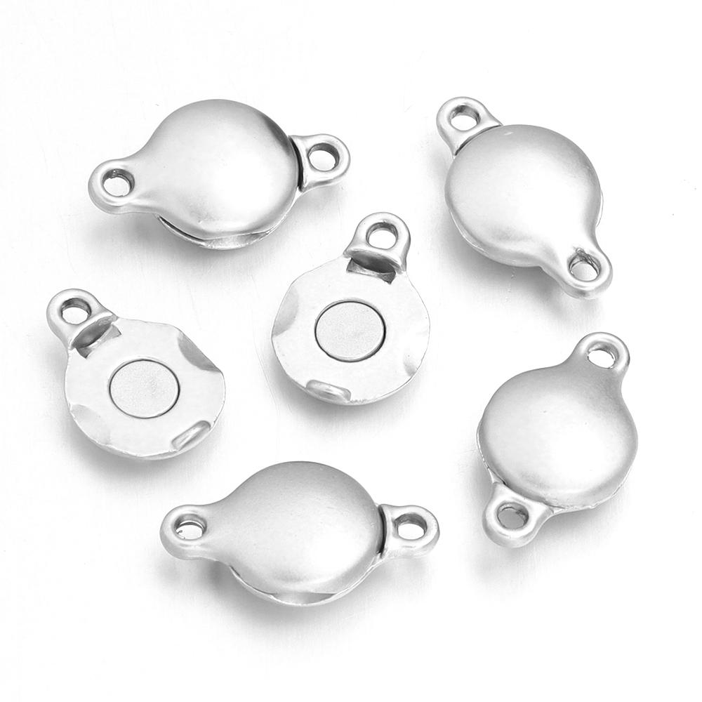 5pcs/lot Alloy Magnetic Buckles Gold Flat Round End Clasps Connectors For DIY Craft Bracelet Necklace Jewelry Making Accessories