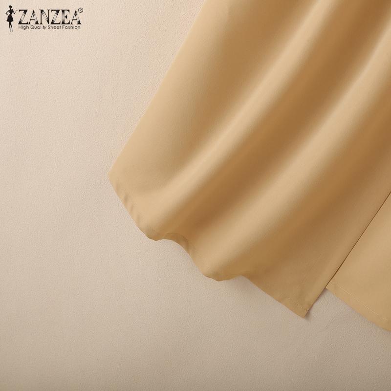 ZANZEA Женские повседневные юбки на резинке, однотонные, летние