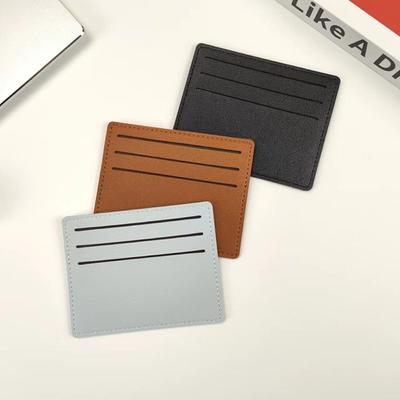 Multi-position ID Credit Card Case Solid Color Short Card Bag Elegant PU Leather Card Holder Daily