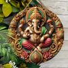 Wooden Classic Ganesha Decorative Wall Plaque - Multipurpose Hanging Sign for Door, Wall, Home, Room, Farmhouse, Street, Shop, Garage, Bar, Garden