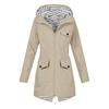 Women Solid Rain Jacket Outdoor Plus Waterproof Hooded Raincoat Windproof