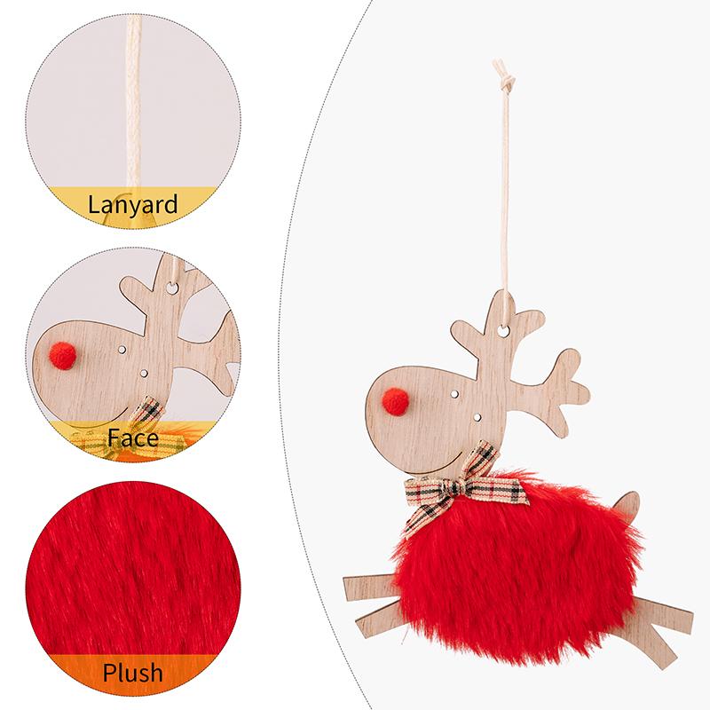 1 шт. Милый декор для рождественской елки, рождественский новогодний декор для вечеринки, деревянный плюшевый олень, подвеска