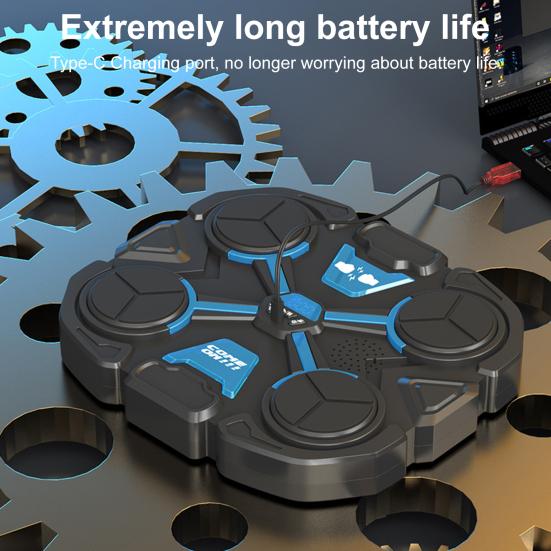 Музыкальный боксерский тренажер настенный, совместимый с Bluetooth, боксерская мишень со светодиодным счетчиком ударов, режимы, регулируемый электронный боксерский тренажер, подушка для отработки ударов