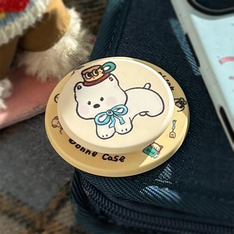 Корейский INS Милый Мультяшный Щенок Для Magsafe Телефон Магнитный Грипток Подставка Для iPhone Смешной Складной Беспроводной Зарядный Чехол Держатель