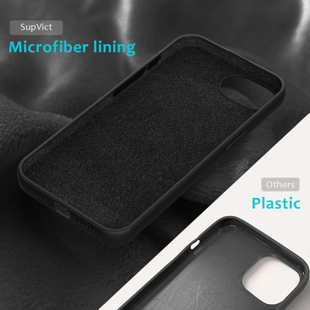 (Black) For iPhone 16e Case Drop Proof Liquid Silicone Soft Lining Back Phone Cover