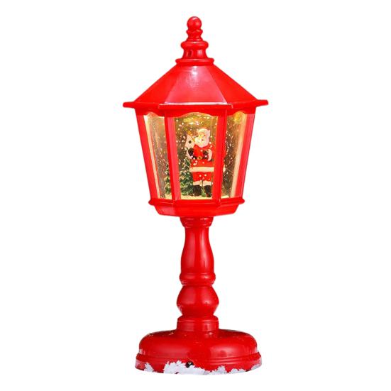 Yousheng Рождественская настольная лампа музыкальный ночник с мини-фигурками сверкающие блестки стоячий фонарь для прикроватного столика каминная полка