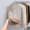 Fleece Thickened Sweater Women's Spring and Autumn Semi-turtleneck Integrated Fleece Bottoming Shirt New High-end Good-looking