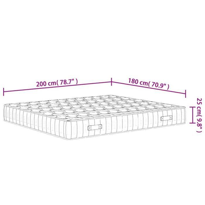 VidaXL Matelas à ressorts ensachés dureté moyenne 180x200 cm 3206417
