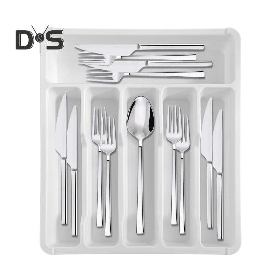 Drawer Organizer Tray for Kitchen Drawer Expandable Cutlery Flatware Holder Adjustable Plastic Utensil Divider Spatula Tools And Gadgets Storage