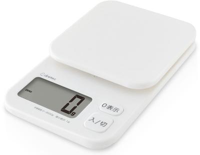 Dretec Цифровые кухонные весы большие белые [Японский производитель] 3 кг, экран, тара, торт,