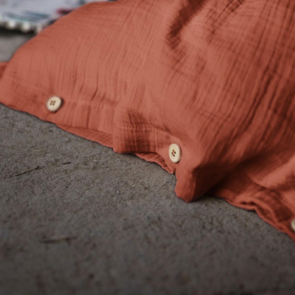 Duvet Cover 240x260 Cotton Gauze Terracotta