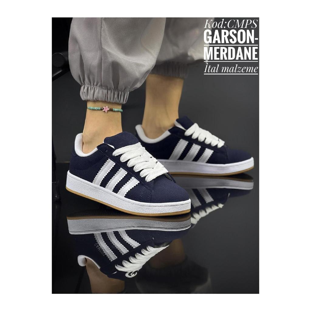 Простая и стильная черная спортивная обувь — белые полоски, повседневная и спортивная обувь