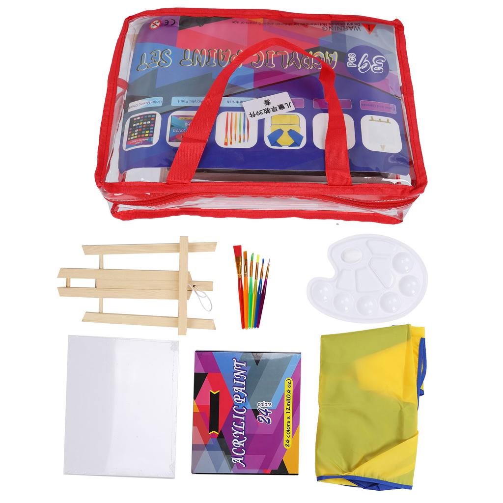 Детский набор акриловых красок, кисти, палитра, водонепроницаемый халат, детский художественный набор