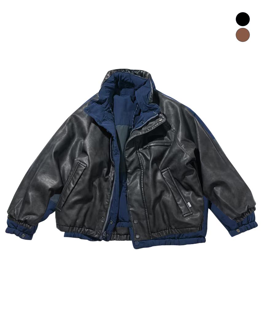 Nautica Faux Leather Nylon Reversible Blouson Jjk1135