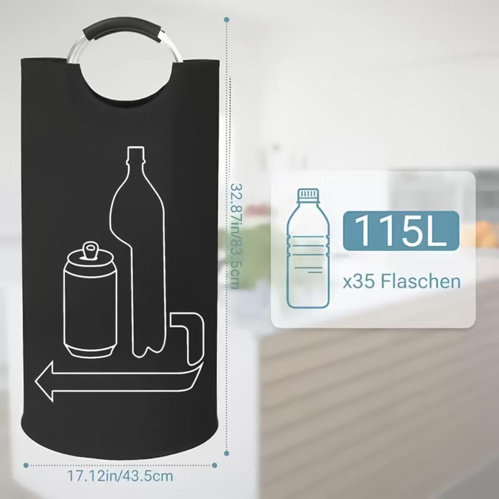 Bottles Collection Container Oxford Cloth Storage Bags 115L Indoor Can Glass Recycling Bin for Kitchen Home Garage Pantry Office