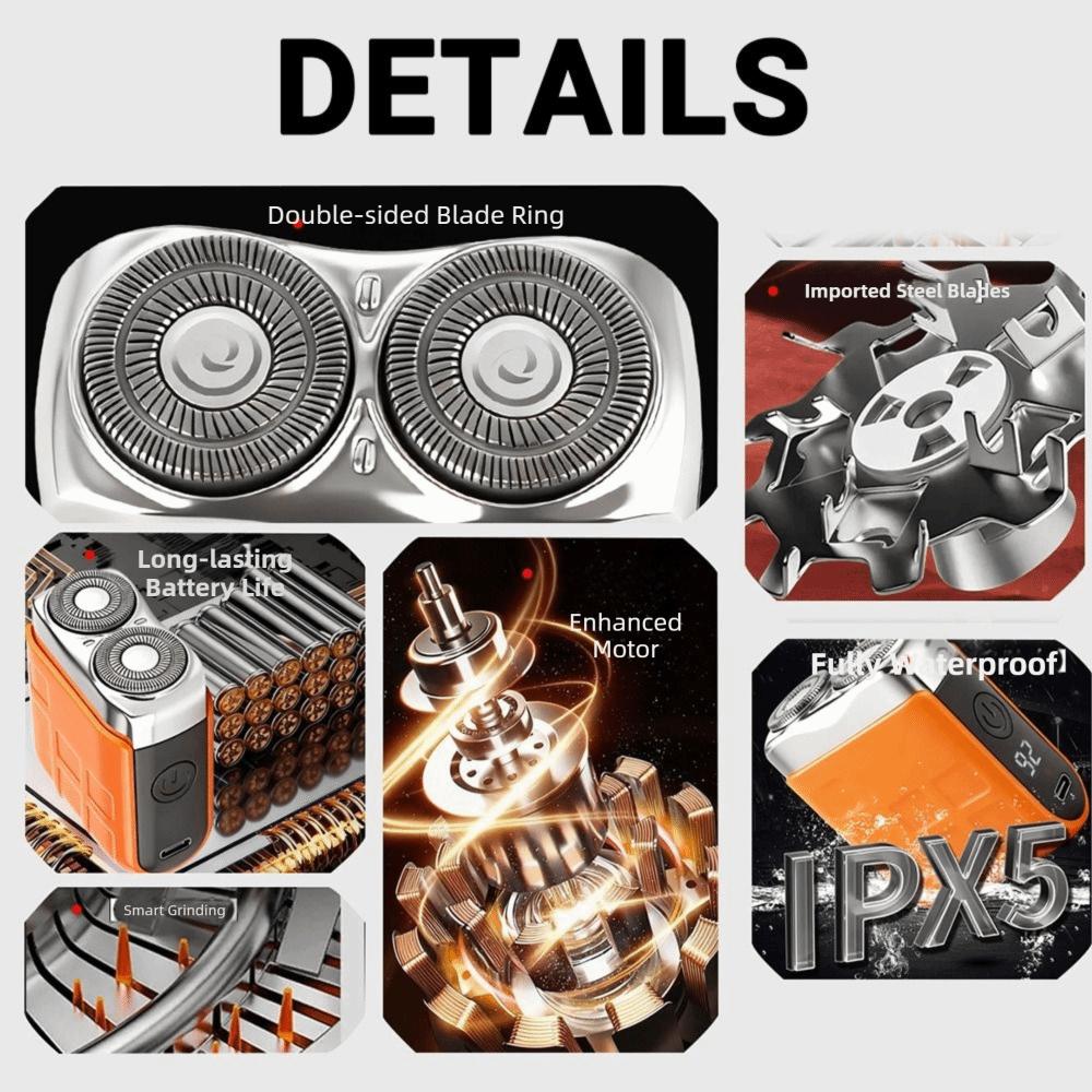 Type-C Charging Mini Electric Shaver Waterproof Design Portable Rotary Razor Smart Shaver  Husband