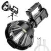 USB Rechargeable Searchlight High-Lumen Handheld Flashlight with Tripod Stand Waterproof Shockproof Outdoor Searchlight for Camping Hiking Emergency
