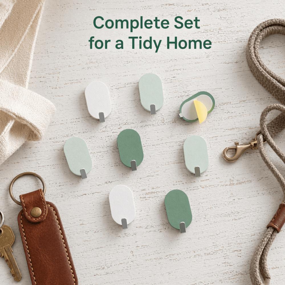 8 PCS Easy Install Adhesive Hook Iron Robe Hook Simple Coat Hook Home Supply