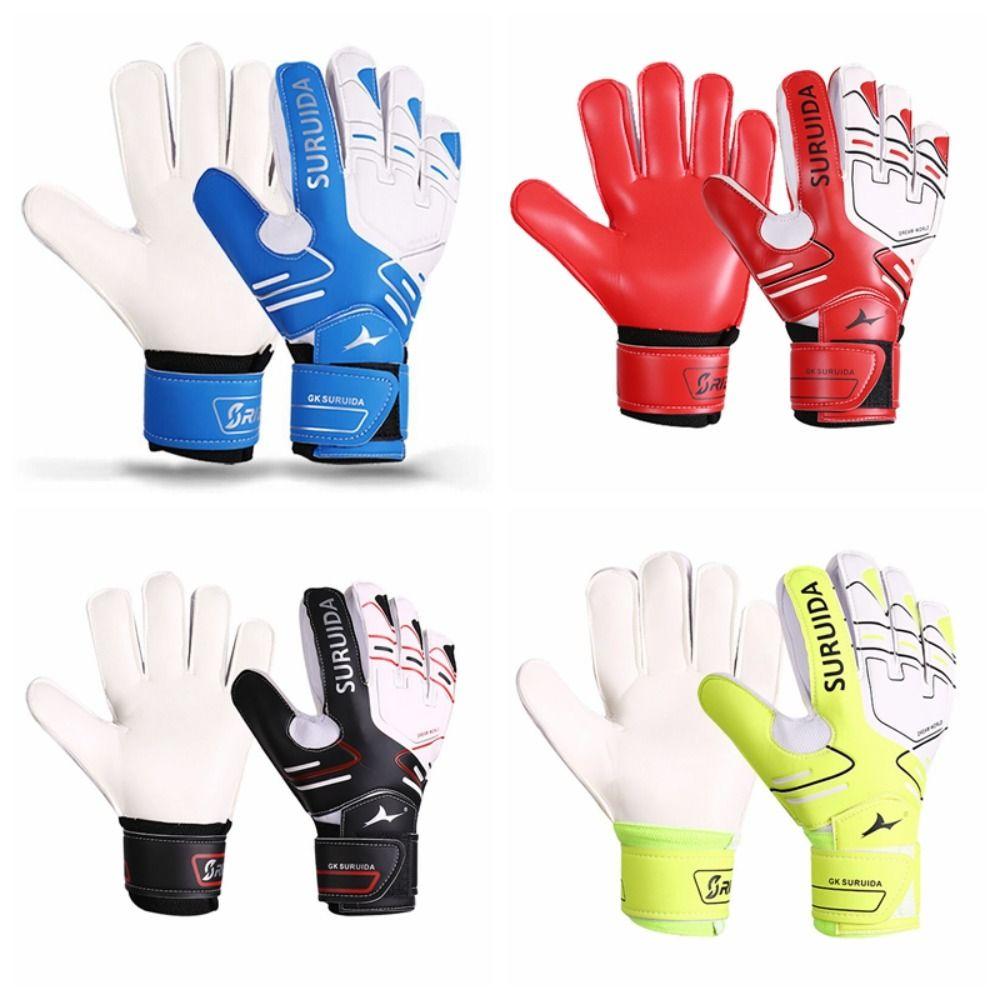 1 Pair Anti Slip Kids Football Goalie Gloves Thickened Game Goalkeeper Gloves Soccer