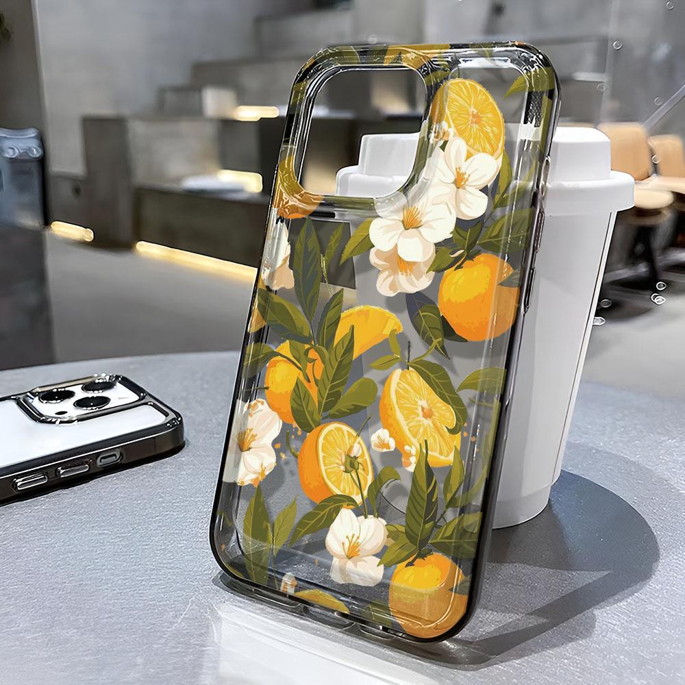 Чехол для телефона Huahua Navel Orange для iPhone 16 15 14 13 12 11 Pro Max Ударопрочный Прозрачная задняя крышка 17 Air 16 15 14 Plus