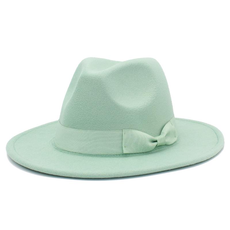 Федора с широкими полями в европейско-американском стиле с бантом: Модная унисекс джазовая шляпа