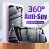 Защитная пленка для экрана 360° Privacy Anti Spy для iPhone AIr 6 7 8 Plus X XS XR 11 12 13 14 15 16 17 Pro Max 9H Полное покрытие Защитная пленка для экрана из закаленного стекла