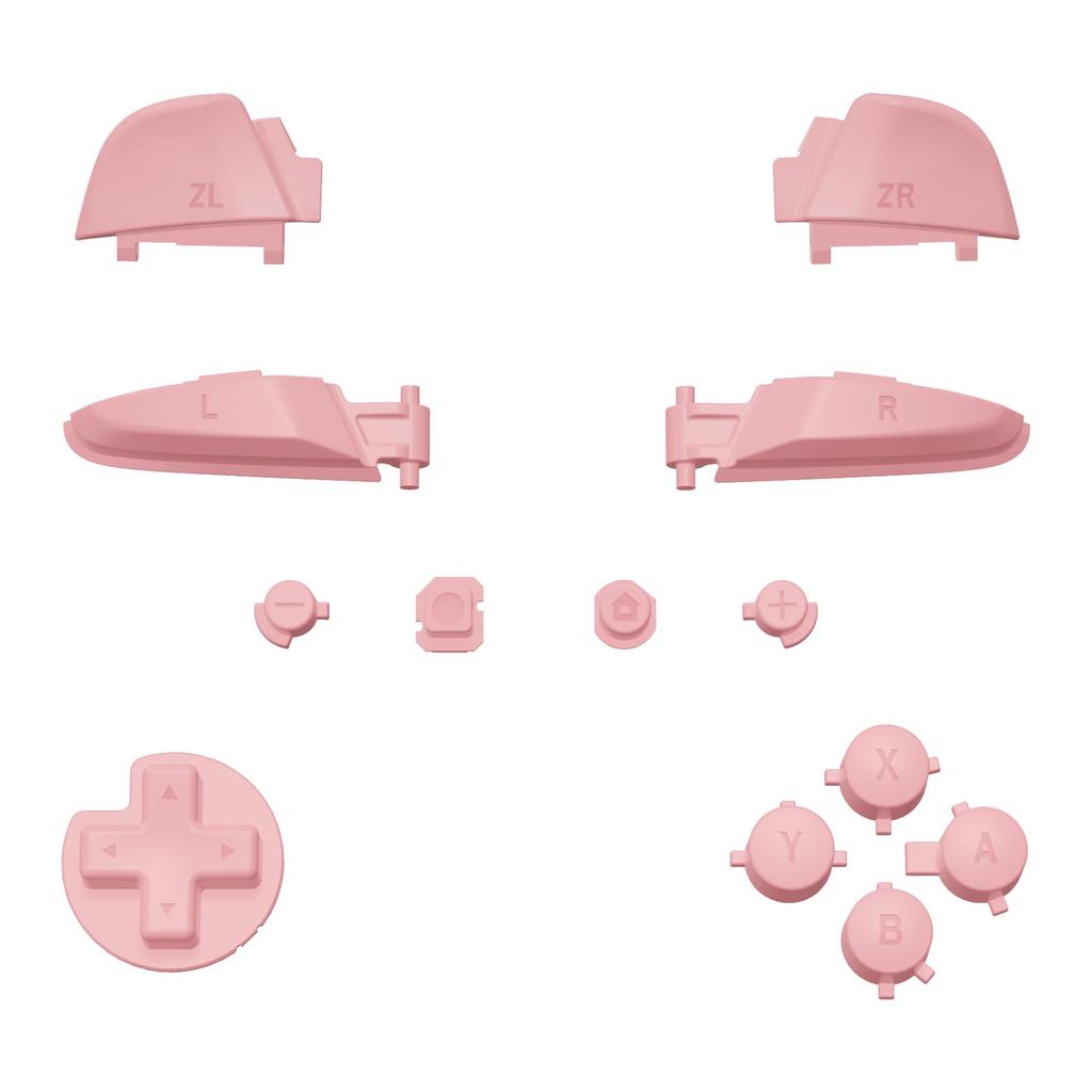 eXtremeRate ABXY with and R buttons for Switch Pro Full Button Set for Switch Pro Controller Puffy Pink D-pad ZR, ZL, L, Controller, -