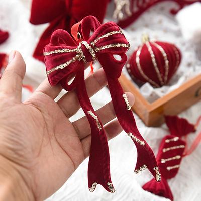 Пластиковое украшение для дома, элегантный рождественский бархатный кулон, красный ощипанный олень, колокольчик