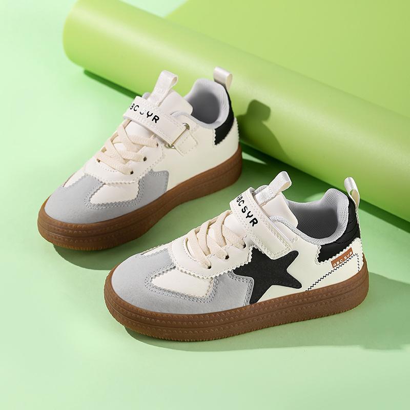 Classmate boys leather waterproof and non-slip casual shoes 2025 autumn new middle-aged and older children's sports shoes batch