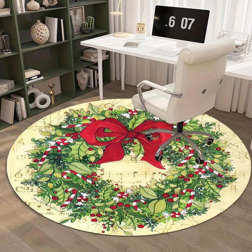 1 Piece Christmas Decoration Round Rug Suitable For Office Bedroom And Kitchen Home Decoration Christmas Decoration Gifts For Friends And Family