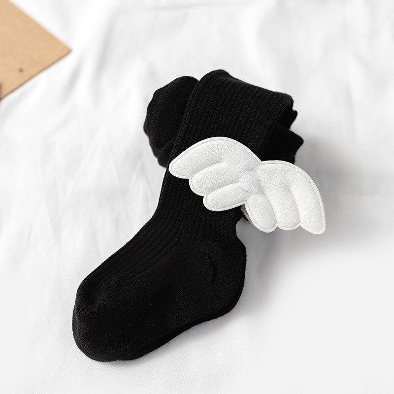 1 пара милых колготок, леггинсов, носков для маленьких девочек, хлопковые весенне-осенние колготки с крыльями ангела, кавайные носки для детей 0-6 лет