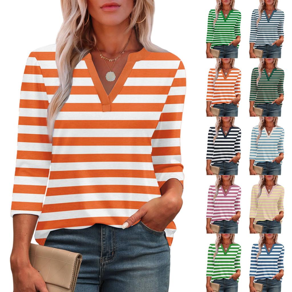 Рубашки с рукавом 3/4 для женщин, футболки, блузки, повседневные базовые топы больших размеров, пуловер, женские туники-блузки