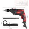 Hammer Drill Impact Drill 850W 3000 RPM Hand Electric Drill with 360 Degrees  Rotating Handle Hammer and