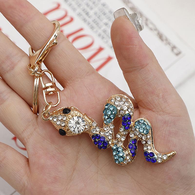 Творческий сплав бриллианты усыпанные водой бриллианты зодиакальный сплав змея брелок автомобиль сумка кулон подарок ключ подвески украшения