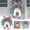 2024 Easter Electric Bunny Wreath Fashionable Unique Hanging Artwares For Daily Life