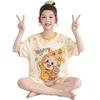 2026 Cotton Kids Pajama Set Girls Short Sleeve Shorts Sleepwear Cartoon Print Lightweight Home Wear