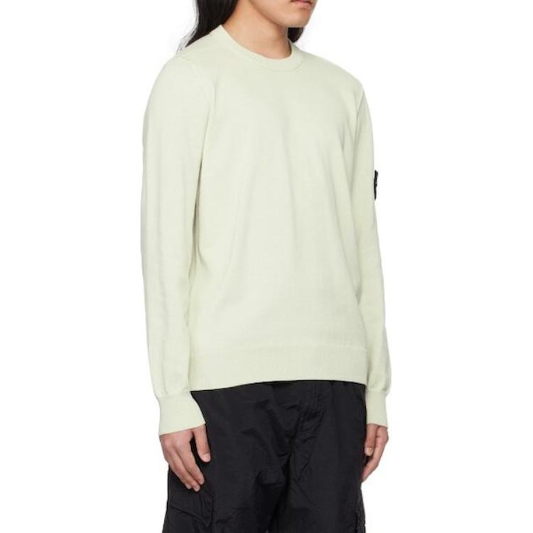 STONE ISLAND Футболка с длинным рукавом Фисташковая Мужские Топы Желтый 8015540B2-V0051