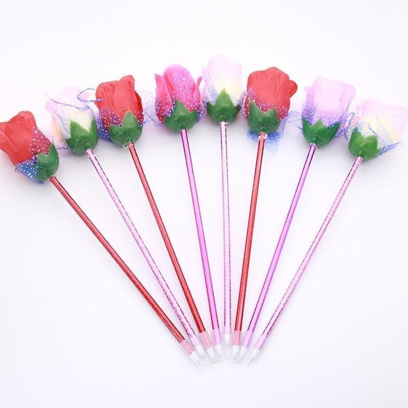 Новый 6 предметов / набор шариковых ручек с изображением роз разных цветов Подарочная декоративная шариковая ручка с изображением роз