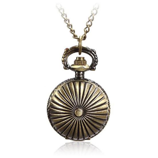 Retro Ball Metal Steampunk Quartz Necklace Pendant Chain Small Pocket Watch